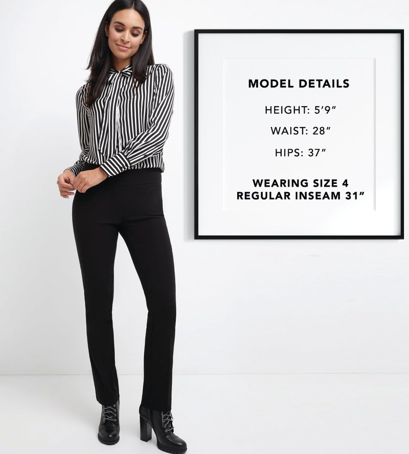 Rekucci Women's Ease Into Comfort Stretchy Straight Leg Office Pant with Tummy Control (14 Tall, Black) - Image 5